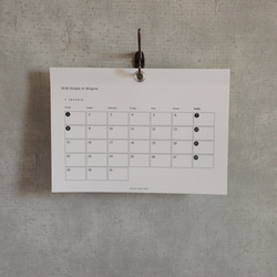 2018 Simple in Shigons A4 横型/Calendar 3枚目の画像