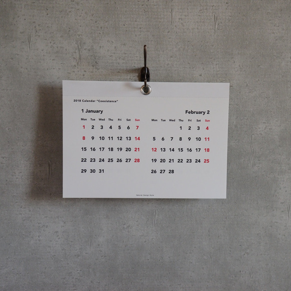2018 Calendar “Coexistence” A4 3枚目の画像