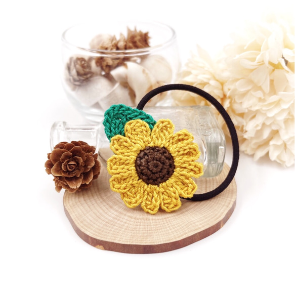 SALE☆ひまわりのヘアゴム ヘアゴム HanahanD 通販 12356319｜Creema