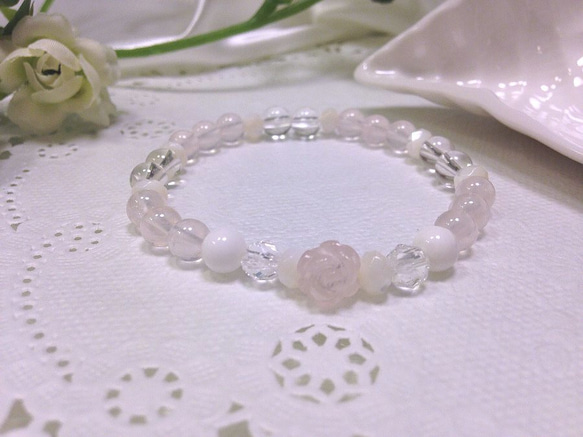 薔薇ローズクォーツブレスレット ブレスレット POWER STONE