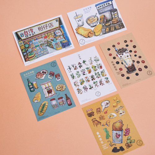 台湾フレーバーポストカード6をグループに ポストカード OUNCE