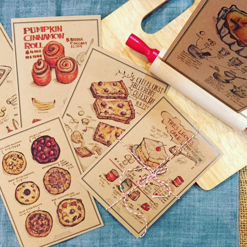 デザートベーキングレシピポストカードセット ポストカード