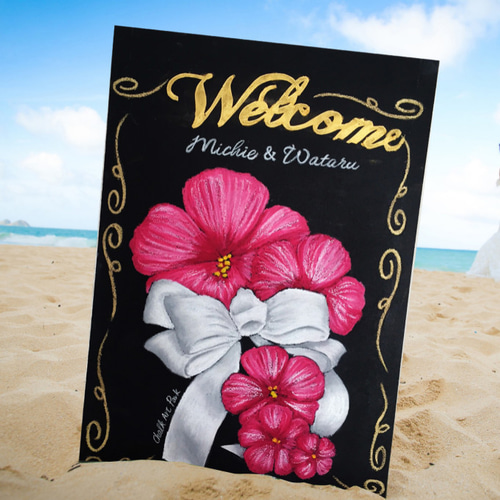セミオーダーメイド】Wedding Welcomeチョークアートボード_A4