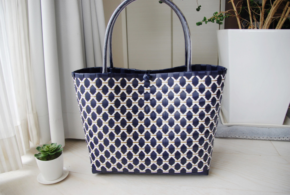 濃紺ネイビー・ダイヤトート（Ｍサイズ）～プラカゴ～