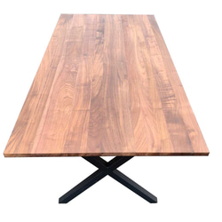 STYLISH TABLE「ブラックウォールナット」for family,business 一枚板の横剥ぎ天板/組立て式 5枚目の画像