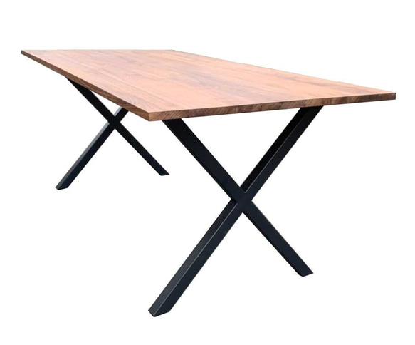 STYLISH TABLE「ブラックウォールナット」for family,business 一枚板の横剥ぎ天板/組立て式 8枚目の画像