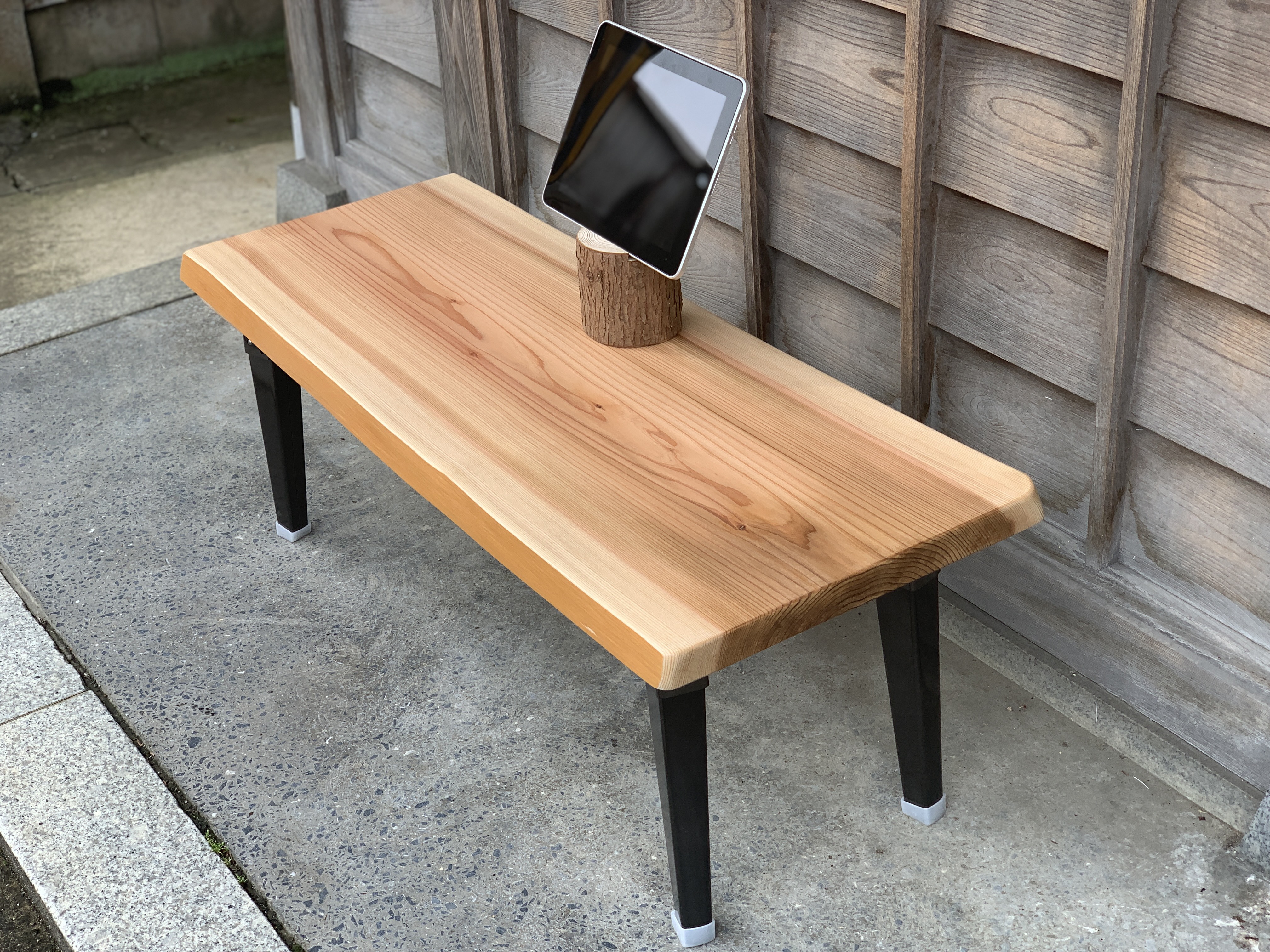 はこぽす対応商品】 送料込♪杉の一枚板 折り畳みローテーブル♪ 調理