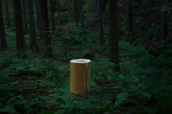 LOG STOOL 杉の丸太スツール／ディスプレイ／サイドテーブル　磨き　天然素材　背割り有り　サイドテーブル　吉野杉　 5枚目の画像