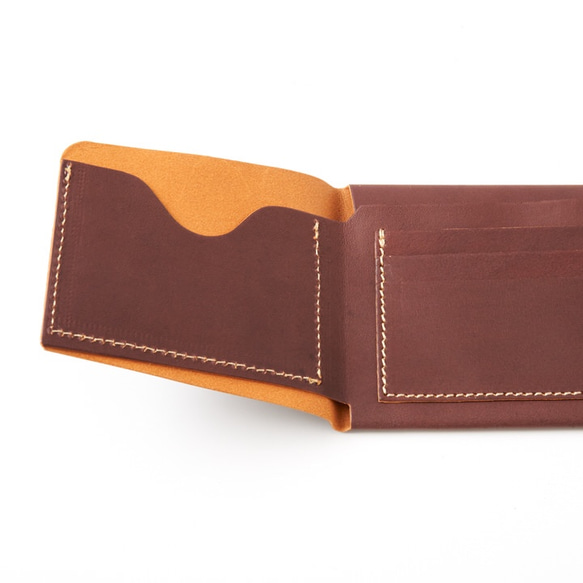 4つ折りレザー財布/Color:Brown 9枚目の画像