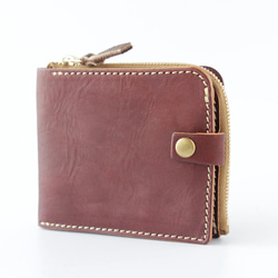 うす型2つ折りレザー財布/Color:Brown 1枚目の画像