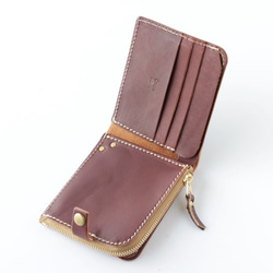 うす型2つ折りレザー財布/Color:Brown 6枚目の画像