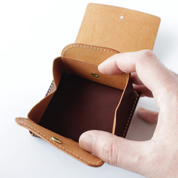 小さめ3つ折りレザー財布/Color:Brown 5枚目の画像
