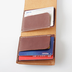小さめ3つ折りレザー財布/Color:Brown 8枚目の画像