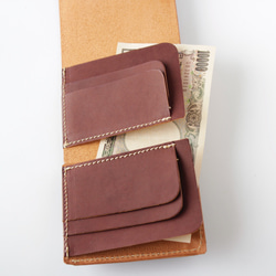小さめ3つ折りレザー財布/Color:Brown 9枚目の画像