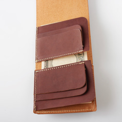 小さめ3つ折りレザー財布/Color:Brown 10枚目の画像