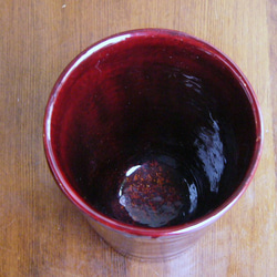 陶漆器　酒器(フリーカップ赤) 3枚目の画像