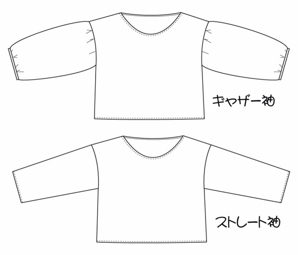 【張り合せなし型紙】袖が選べるブラウス　M～5L 4枚目の画像