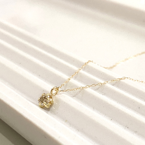 K18YG一粒ダイヤネックレス 0.1ct イエローゴールド 小粒 華奢 18K