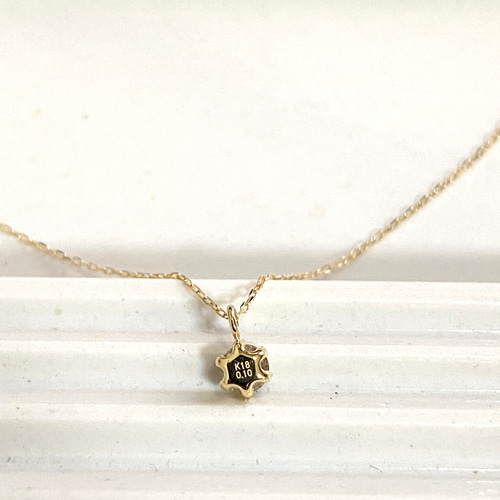 K18YG一粒ダイヤネックレス 0.1ct イエローゴールド 小粒 華奢 18K