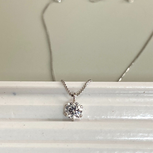 受注生産】Ptダイヤモンドネックレス 0.2ct プラチナ 一粒 シンプル 