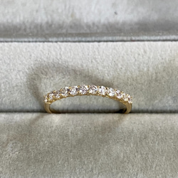 [定制] K18 鑽石戒指 0.3 克拉半永恆黃金 YG 第2張的照片