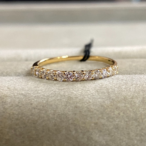 受注生産】K18YG ダイヤ リング 0.3ct ハーフエタニティ K18YG 受注生産】K18YG ダイヤ リング 0.3ct ハーフエタニティ K18YG
