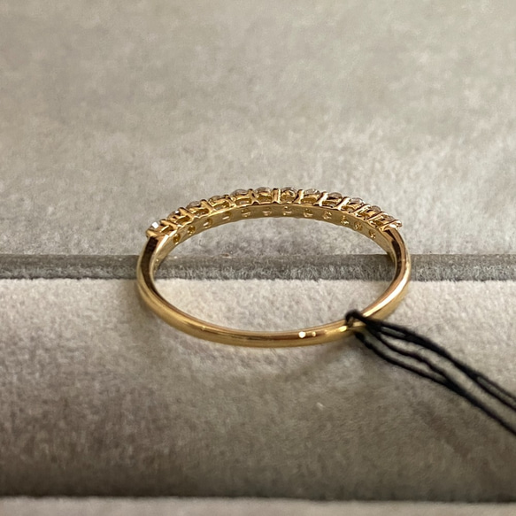 [定制] K18 鑽石戒指 0.3 克拉半永恆黃金 YG 第6張的照片