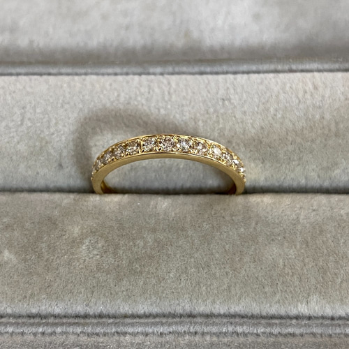 受注生産】K18YG ダイヤ リング 0.3ct ハーフエタニティ K18YG（18金 