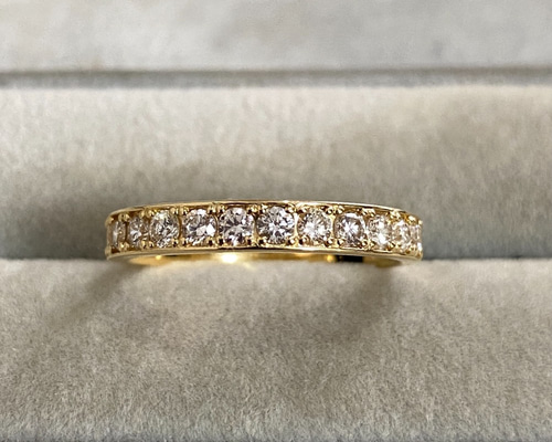 受注生産】K18YG ダイヤ リング 0.5ct ハーフエタニティ K18YG 受注生産】K18YG ダイヤ リング 0.5ct ハーフエタニティ K18YG
