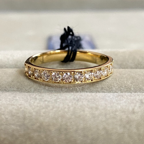 受注生産】K18YG ダイヤ リング 0.5ct ハーフエタニティ K18YG 受注生産】K18YG ダイヤ リング 0.5ct ハーフエタニティ K18YG