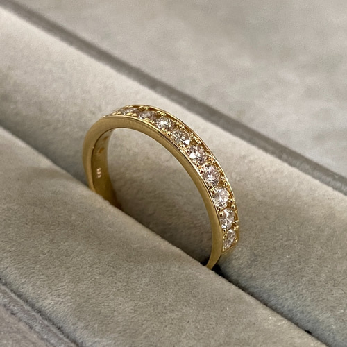 受注生産】K18YG ダイヤ リング 0.5ct ハーフエタニティ K18YG 受注生産】K18YG ダイヤ リング 0.5ct ハーフエタニティ K18YG