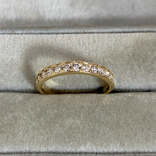 受注生産】K18YG ダイヤ リング 0.5ct ハーフエタニティ K18YG 受注生産】K18YG ダイヤ リング 0.5ct ハーフエタニティ K18YG