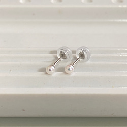 【正品珍珠】單顆鉑金珍珠耳環2.5-3mm Akoya珍珠pt900嬰兒珍珠耳環 第1張的照片