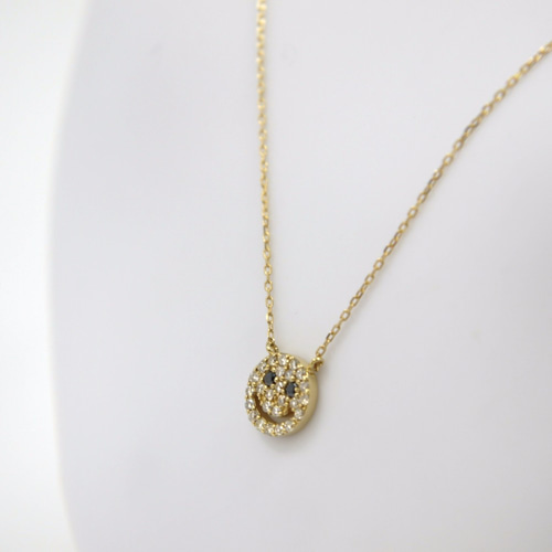 k18　スマイル　ネックレス　トップ　チャーム　ダイヤモンド　ダイヤ 18K WG スマイル ネックレストップ ダイヤモンド ニコスター