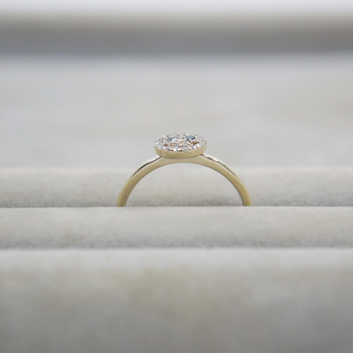 可愛いスマイルデザインのダイヤモンドリング☆ K18ダイヤ リング 0.15  