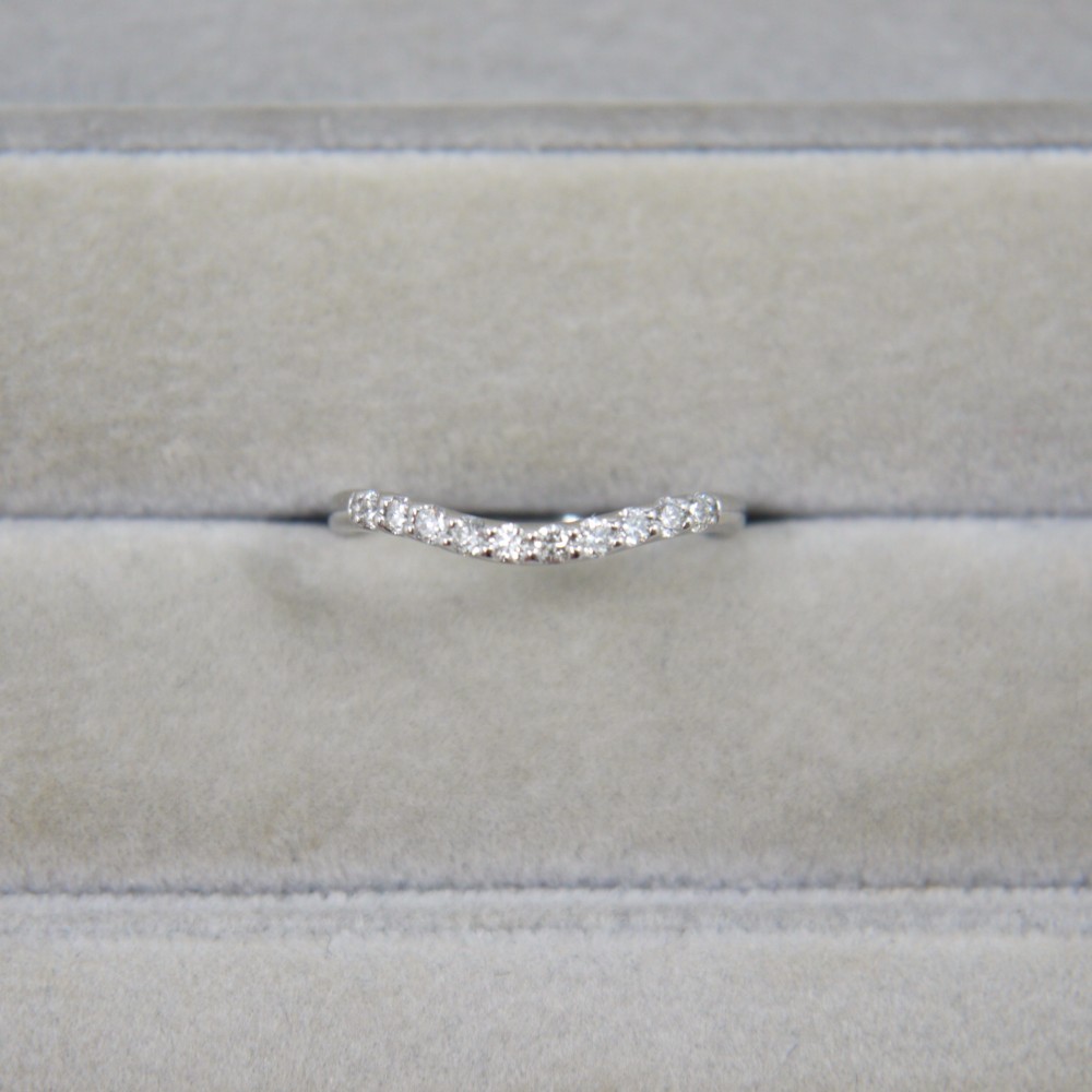 【受注生産】プラチナ ダイヤ リング ハーフエタニティ PT V字 pt900 0.2ct 指輪