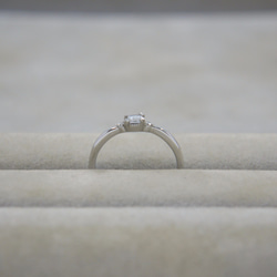 【受注生産】プラチナ ダイヤ リング 0.15ct エメラルドカット PT pt900 ダイヤモンド 指輪 2枚目の画像