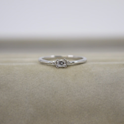 【受注生産】プラチナ ダイヤ リング 0.15ct エメラルドカット PT pt900 ダイヤモンド 指輪 5枚目の画像