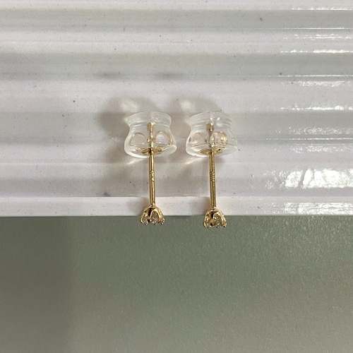 人気】K18 ダイヤ ピアス 0.05/0.05ct 合計0.1ct 一粒 イエロー 