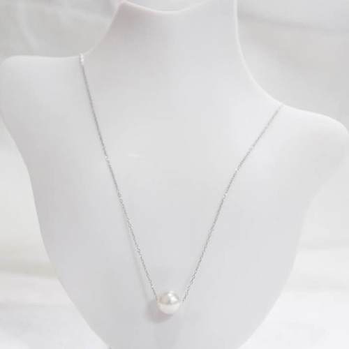 IP65防水 PT850 プラチナ あこや真珠 スルーネックレス パール