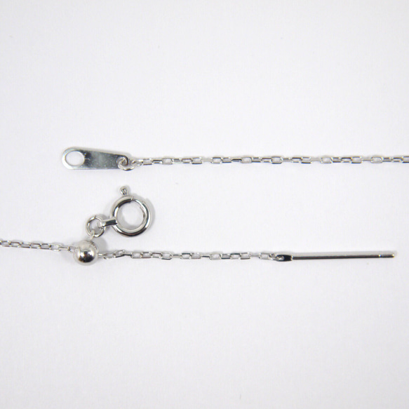 鉑金切割Azuki鏈0.24滑針45厘米項鍊pt850 第2張的照片