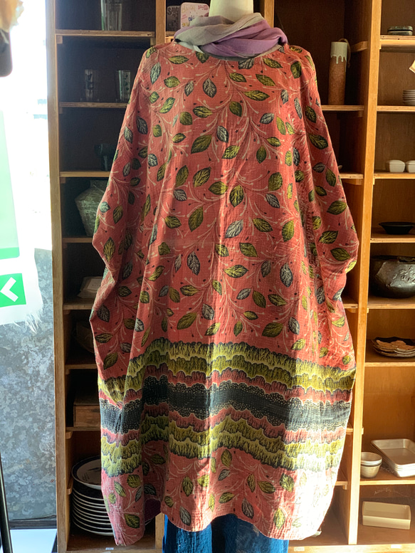 ヴィンテージ ラリーキルト ワンピース ゆったり 手縫い 送料無料  