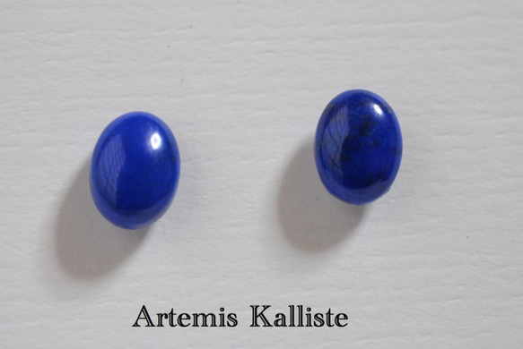 SALE! Artemis Kalliste 樹脂ピアス　‟ラピスラズリ” 1枚目の画像