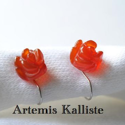 Artemis Kalliste ノンホールピアス“赤薔薇” 2枚目の画像