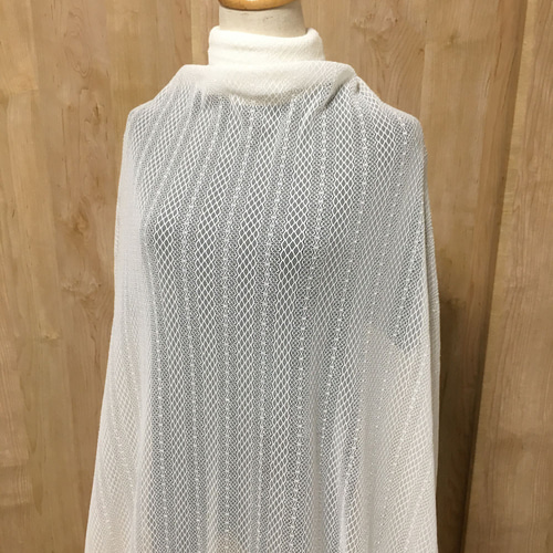 レース生地 ストライプ柄 5070-CU コットンレース ラッセル