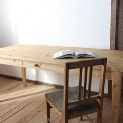 パインのダイニングテーブル　横幅180ｃｍ奥行き80ｃｍ高さ73ｃｍの大きいテーブル　サイズオーダーも可能です 4枚目の画像