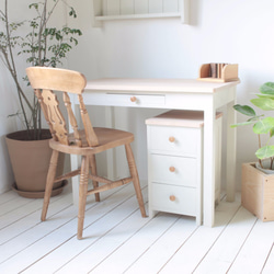 ハンドメイド　ナチュラル　デスク　机　木製　ホワイト　インテリア　勉強机　学習机 学習机 勉強机 シンプル コンパクト 白 ホワイト ピンク 幅100