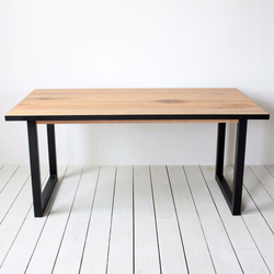 鉄ｘオーク　インダストリアルなダイニングテーブル　プレミアムシリーズ 4枚目の画像