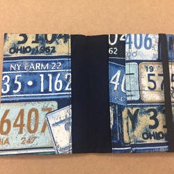 手作護照套-復古車牌(藍) 第3張的照片