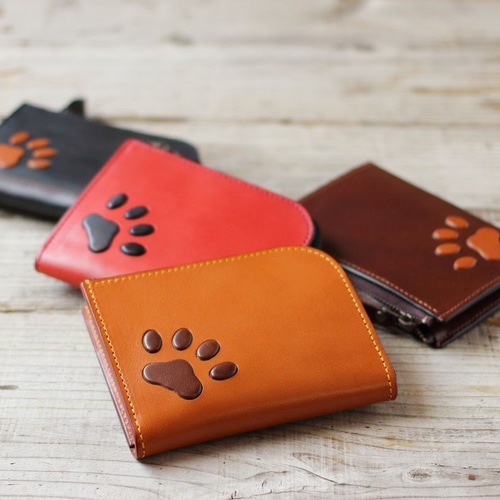 猫　動物　犬　イタリアンレザー ハンドメイド メンズ 牛革本革長財布小銭入れ 猫 動物 犬 イタリアンレザー ハンドメイド メンズ 牛革本革長
